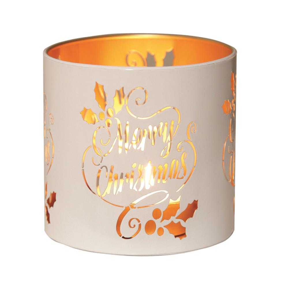 Aroma White & Gold Merry Christmas Jar Sleeve & Wax Melt Warmer Extra Image 2
